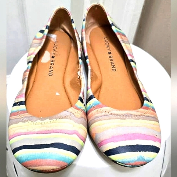 Lucky Brand Emmie Casual Flats Striped Slip On Shoes Women’s Size 8M🌴 - Picture 3 of 6